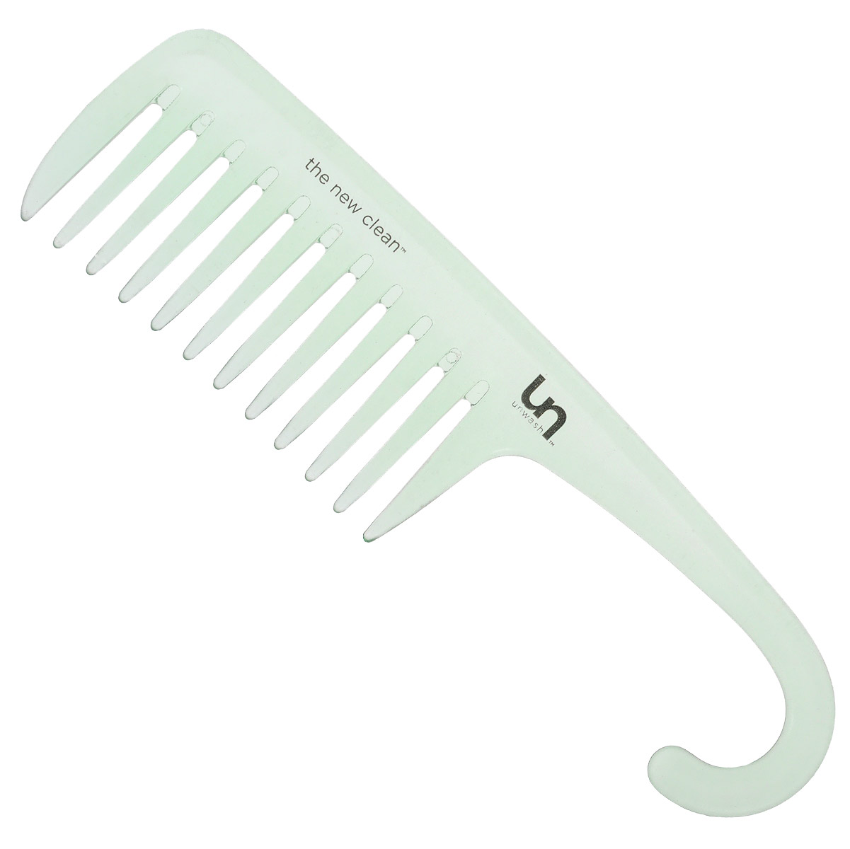 UnWash Расческа Hanging Shower Combs, цвет: светло-зеленыйUN 1861 UnWash Расческа Hanging Shower Combs, цвет: светло-зеленыйUN 1861UnWash Расческа Hanging Shower Combs выполнена из специального высокопрочного пластика. Она обладает бактериостатическими свойствами и спасает волосы от наэлектризованности, помогает равномерно и бережно распределить кондиционер по волосам, усиливая его действие. Эта расческа дает лучший контроль при укладке волос. У нее идеально гладкие зубцы с закругленными кончиками, что предотвращает повреждения и волос, и кожи головы.
