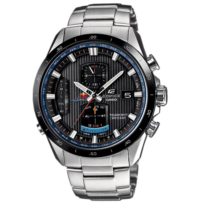 Наручные часы Casio EQW-A1110RB-1ATW2P63400 Наручные часы Casio EQW-A1110RB-1ATW2P63400Наручные часы Casio EQW-A1110RB. Солнечная батарейка: Солнечная подзаряжающаяся батарейка обеспечивает питание часов для работы. Прием радиосигнала (Европа, США, Япония, Китай): В Европе или Северной Америке, во многих частях Канады и Центральной Америки, Японии и Китае после настройки часов на местный часовой пояс, часы будут получать радиосигнал калибровки, гарантирующий, что они всегда будут показывать точное время. В большинстве стран переход летнее и зимнее время также обновляется автоматически. Неоновый дисплей: Светящееся покрытие обеспечивает длительную подсветку в темное время суток после короткого воздействия света. Функция секундомера- 1/20 сек. - 1 час: Прошедшее время измеряется с точностью в 1/20 секунды. Пределы измерения достигают 1 часа. Автоматическая ручная настройка: Функция автоматической ручной настройки проверяет исходное положение стрелок каждый час и корректирует его в...