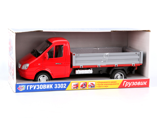 Joy Toy Модель автомобиля Газель бортоваяA532-H11094 Joy Toy Модель автомобиля Газель бортоваяA532-H11094модель автомобиля JOY TOY ГАЗ-3302Производитель JOY TOYМодель ГАЗ-3302Тип игрушки модель автомобиля Цвет красный. Размеры в упаковке - 35 x 14 x 13 см Свойства / особенности - двери открываются- звуковые эффекты- кузов откидывается- световые эффекты