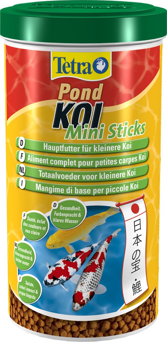 Корм Tetra Koi Sticks Junior для молодых карпов Кои, в гранулах, 1 л128897 Корм Tetra Koi Sticks Junior для молодых карпов Кои, в гранулах, 1 л128897Содержащие необходимые для молодых особей карпов Кои (10 - 25 см) витамины и питательные элементы кормовые палочки, разработанные специально для кормления мальков, обеспечивая их здоровый рост. Для молодых особей рыбок Кои здоровый рост является наиважнейшим фактором развития, содержащиеся в корме в большом количестве протеины удовлетворяют данную потребность. Корм оптимально сочетает в себе комплекс необходимых витаминов, усиливающих сопротивляемость болезням рыб. Естественные усилители цвета способствуют более интенсивному проявлению натуральной окраски рыб. Объем: 1 л. Товар сертифицирован.