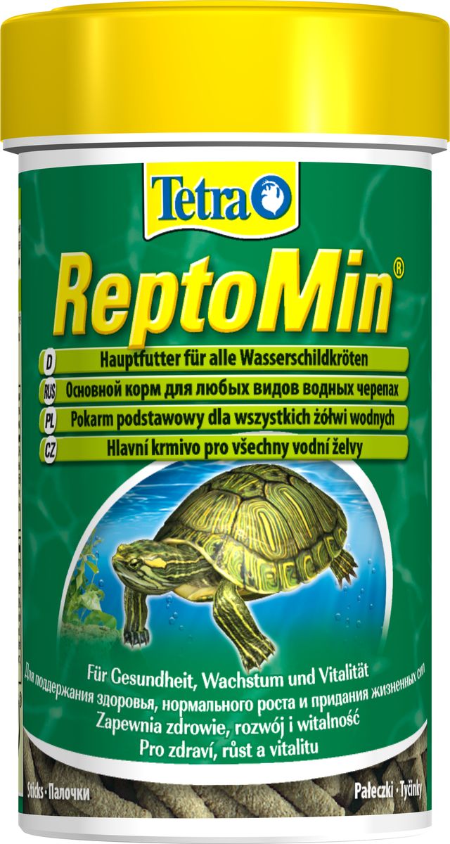 Корм сухой Tetra ReptoMin для водных черепах, в виде палочек, 100 мл139862 Корм сухой Tetra ReptoMin для водных черепах, в виде палочек, 100 мл139862Здоровый полноценный корм для черепах. Полноценный здоровый корм для террариумных рептилий с большим количеством легкоусваиваемых белков. Корм TetraReptoMin содержит все необходимые питательные вещества, витамины и микроэлементы, а также минеральные вещества (для укрепления панциря и костей) и белки (для развития мускулатуры). Tetra ReptoMin имеет превосходный вкус и хорошо воспринимается животными. Уникальные технологии, разработанные фирмой Tetra, а также постоянно проводимые тесты качества, позволили создать экологически чистый продукт для здорового и разнообразного питания террариумных животных.