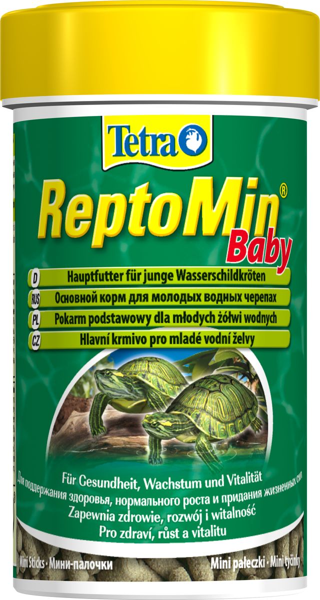 Корм Tetra ReptoMin Baby для молодых водных черепах, 100 мл140158 Корм Tetra ReptoMin Baby для молодых водных черепах, 100 мл140158Tetra ReptoMin Baby - полноценный продукт для питания молодых водных черепах. Состав расфасован по 100 мл и представляет собой мини-палочки. Полноценный продукт соответствует всем потребностям в питании молодых черепах. В состав Tetra ReptoMin Baby входят важные витамины, питательные вещества, микроэлементы. Корм содержит повышенное количество кальция, что способствует формированию здорового панциря, усиленному росту костей. Корм рекомендуется давать черепахам несколько раз в течение дня небольшими порциями. Объем: 100 мл. Товар сертифицирован.