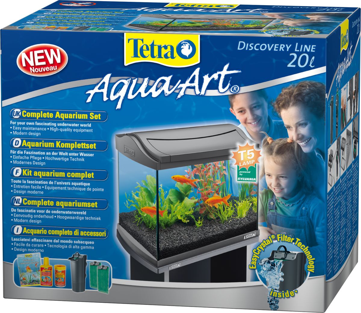 Аквариумный комплекс Tetra AquaArt, цвет: серый, 20 л151499 Аквариумный комплекс Tetra AquaArt, цвет: серый, 20 л151499Аквариумный комплекс Аквариумный комплекс Tetra AquaArt предназначен для содержания разведения креветок. Высококачественный стильный дизайн аквариума модном цветовом решении, современное оборудование. Надежный фильтр Brillant для эффективной фильтрации и обеспечения кислородом. Мощная фильтрация с помощью воздушного компрессора. Фильтр можно разместить в аквариуме в любом месте, на фильтрующей губке поселятся водоросли и микроорганизмы, являющиеся дополнительным источником питания для креветок. В комплект входят гибкий воздушный шланг и обратный клапан, которые позволяют разместить компрессор ниже уровня воды. Большое удобное отверстие облегчает процесс кормления и предусматривает легкий доступ к оборудованию. Стабильная крышка с люминисцентной Т5 лампой продолжительного использования 8Вт для превосходного освещения и яркости. Прочное 4мм флоат-стекло, свободное от искажений и с...