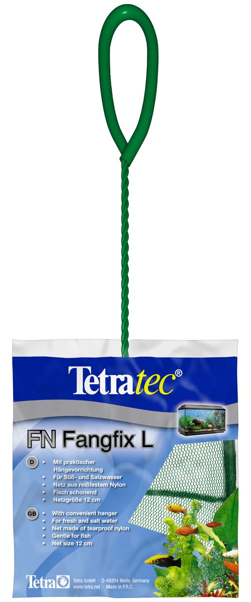 Сачок для аквариума Tetra FN L, 12 см724464 Сачок для аквариума Tetra FN L, 12 см724464Сачок Tetra предназначен для легкого извлечения рыб из аквариума. Специально покрытые пластиком черпак и ручка не ранят рыб. Сачок устойчив к коррозии, что обеспечивает долгую эксплуатацию. Прочная на разрыв сетка изготовлена из 100% нейлона. Ручка снабжена специальным крючком для подвешивания. Диаметр: 12 см.