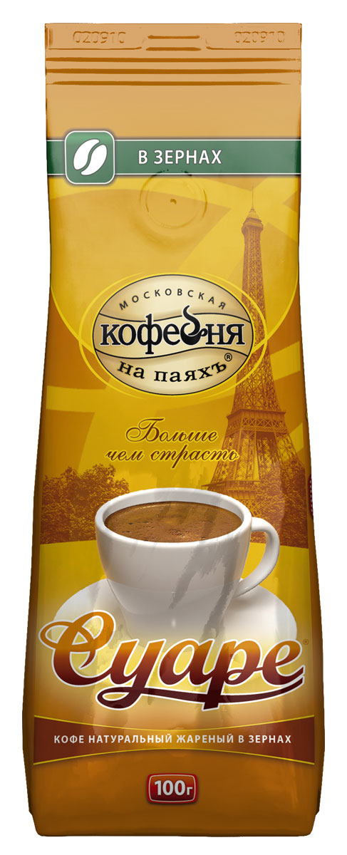 Московская кофейня на паяхъ Суаре кофе в зернах, 100 г4601985000182 Московская кофейня на паяхъ Суаре кофе в зернах, 100 г4601985000182На создание «Суаре» нас вдохновила беззаботная атмосфера парижских кофеен. Этот крепкий, с благородной горчинкой кофе подойдет и для романтического вечера вдвоем, и для перерыва посреди напряженного рабочего дня. Старательно подобранные сорта кофе из Колумбии и Бразилии позволили создать букет мягкого, полного вкуса и насыщенного аромата.