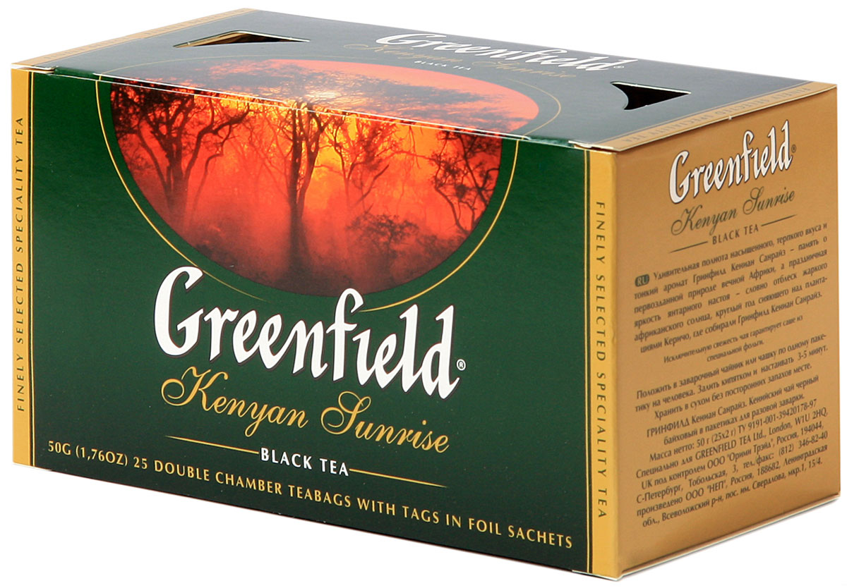Greenfield Kenyan Sunrise черный чай в пакетиках, 25 шт