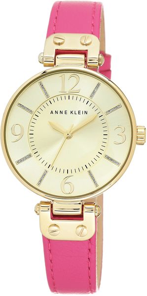 Часы наручные женские Anne Klein 9168CHPK, цвет: розовый, золотой9168CHPK Часы наручные женские Anne Klein 9168CHPK, цвет: розовый, золотой9168CHPKКорпус: металл, PVD покрытие, 34 мм, стекло: минеральное, циферблат перламутровый, браслет: кожаный ремешок, механизм: кварцевый, водозащита: 3 АТМ