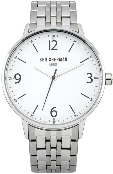 Часы наручные мужские Ben Sherman WB023SM, цвет: стальнойWB023SM Часы наручные мужские Ben Sherman WB023SM, цвет: стальнойWB023SMТрехстрелочный механизм 2035 Miyota; Корпус из нержавеющей стали; Размер корпуса o 41mm; Минеральное стекло; Нет камней; Натуральная кожа; Водозащита 3 ATM