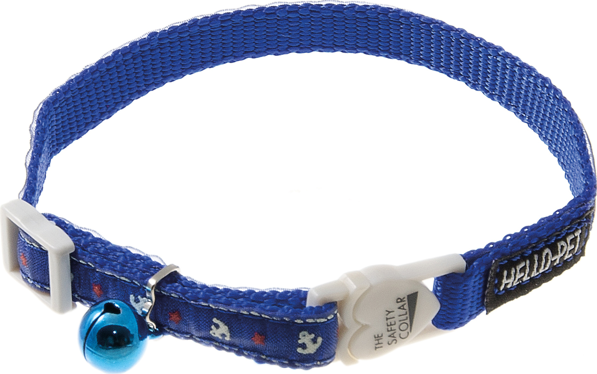 Ошейник для кошек Hello Pet Морской, с бубенцом, цвет: синий, 10 мм, 20-30 см70-2805 Ошейник для кошек Hello Pet Морской, с бубенцом, цвет: синий, 10 мм, 20-30 см70-2805Ошейник Hello Pet Морской изготовлен из прочных материалов и легко регулируется, поэтому подойдет как котятам, так и взрослым кошкам. Оснащен пластиковой застежкой (фастекс) в форме сердца, которая обеспечивает безопасность вашего питомца - в случае резкого рывка ошейник не раскроется. Бубенчик позволит контролировать местонахождение кошки, а также будет оберегать уличных птиц от нежелательного контакта.