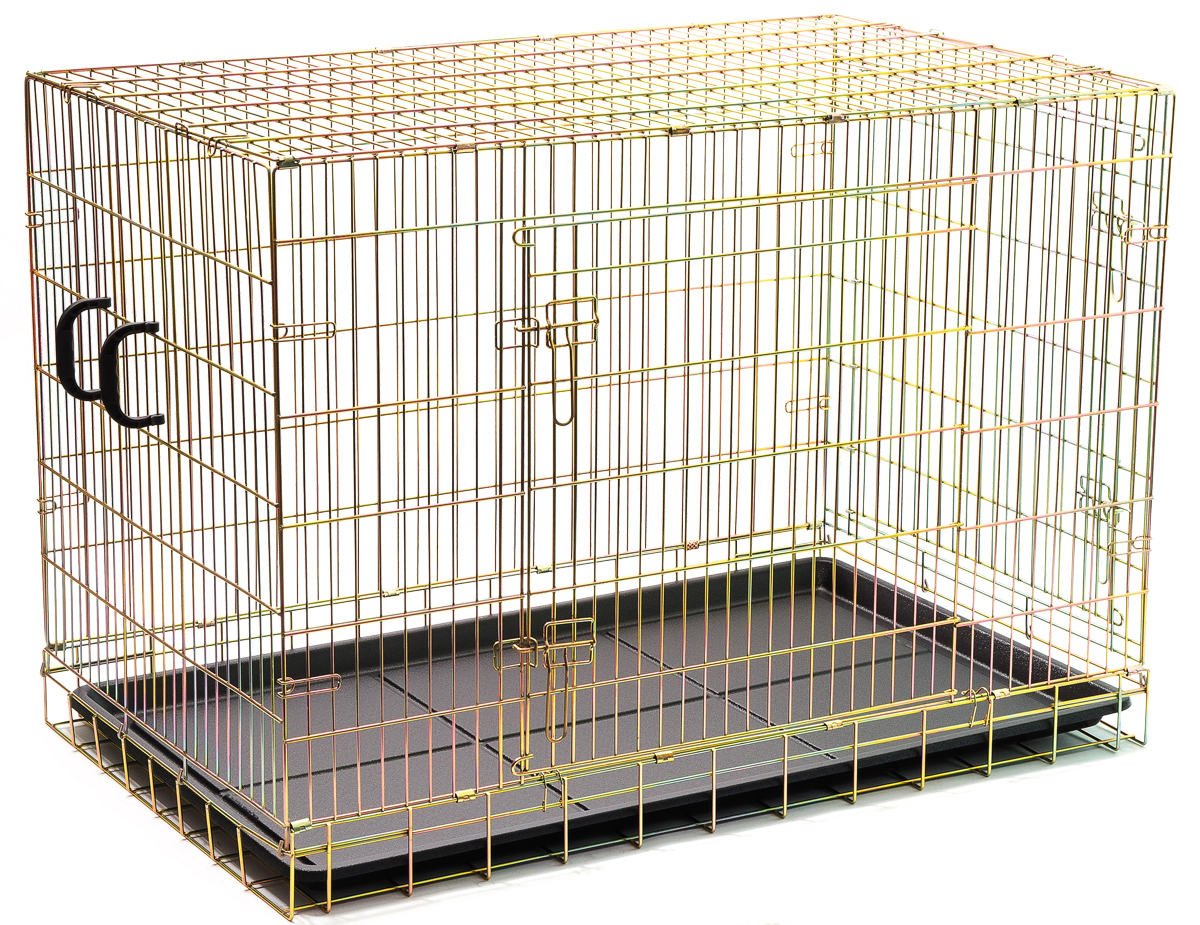 Клетка для собак V.I.Pet, с поддоном, 120 х 75 х 85 смZW15148 Клетка для собак V.I.Pet, с поддоном, 120 х 75 х 85 смZW15148Стальная клетка для собак V.I.Pet отлично подойдет для перевозки вашего питомца в машине, а также для удобного размещения дома или на выставке. Клетка оборудована пластиковым поддоном и прорезиненными ножками, предотвращающими скольжение клетки по полу. Изделие имеет одну боковую дверцу, которая фиксируется при помощи надежных замков. Клетка легко и просто собирается без инструментов.