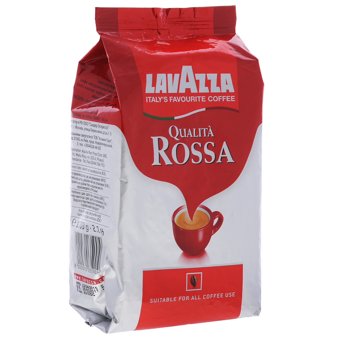 Lavazza Qualita Rossa кофе в зернах, 1 кг3590 Lavazza Qualita Rossa кофе в зернах, 1 кг3590Классический ароматный итальянский кофе Lavazza Qualita Rossа создан для любителей крепкого вкуса. Его можно попробовать не только дома, но и в многочисленных ресторанах по всему миру. Кофе обладает легкой горчинкой с небольшой пенкой. Идеальный купаж бразильской высокогорной арабики (40%) и африканской робусты (60%) дает мягкий и насыщенный вкус.