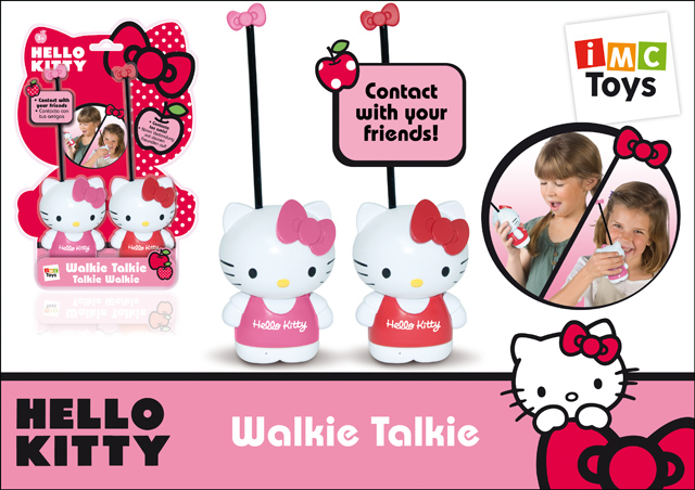 Рация Hello Kitty310650 Рация Hello Kitty310650Рация для девочек Hello Kitty - яркий и необычный подарок для каждой малышки, который сделает ее игру интереснее. В наборе ваша девочка найдет 2 рации в виде знаменитых кошечек Hello Kitty. Для передачи голосового сообщения нужно нажать кнопку, для прослушивания ответа - отпустить. Говорить нужно на расстоянии примерно 8 сантиметров от микрофона. Радиус действия рации - 80 метров. Набор изготовлен из прочной высококачественной пластмассы. Упакован в подарочную коробку. В наборе: 2 рации. Для работы требуются 2 батарейки 6 LR61 (в комплект не входят).