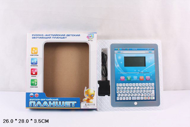 Компьютер Joy Toy Планшет, обучающийA848-H05074 Компьютер Joy Toy Планшет, обучающийA848-H05074Joy Toy 7243 - отличный подарок для вашего ребенка, который поможет в развитии разнообразных навыков. С его помощью малыш сможет выучить буквы, научится писать и читать. Математические задания разовьют логические способности, а музыкальные - слух. А чтобы ребенок смог немного отдохнуть после занятий, в планшете есть несколько увлекательных встроенных игр. Модель имеет компактные размеры, поэтому его удобно брать с собой на прогулку или в путешествие. ЖК-экран полностью безопасен для детских глаз. Интерфейс модели представлен как на русском, так и на английском языке.