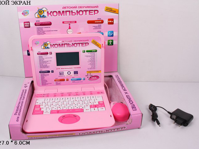 Компьютер Joy Toy обучающий, русско-английский, с мышьюA848-H05068/7294 Компьютер Joy Toy обучающий, русско-английский, с мышьюA848-H05068/7294Joy Toy 7293 - это детский ноутбук с цветным экраном, клавиатурой и мышкой, который станет отличным подарком для вашего ребенка дошкольного возраста. В нем представлены 60 различных заданий, которые разделены условно на несколько блоков: урок математики, урок знаний, урок русского/английского языка, урок музыки и перемена (20 игр и рисование). С помощью данного компьютера ребенок выучит слова, буквы, цифры, научится читать, писать и познакомится с нотами. Интерфейс модели представлен как на русском, так и на английском языке. Игрушка работает как от сети, так и от батареек.