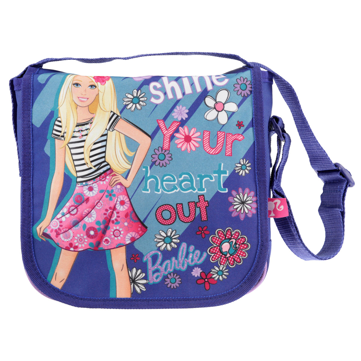 Сумочка детская Barbie, цвет: фиолетовыйBRCB-UT4-4022 Сумочка детская Barbie, цвет: фиолетовыйBRCB-UT4-4022Стильная детская сумочка Barbie, оформленная изображением известной игрушки Барби, несомненно, понравится вашей малышке. Сумочка имеет одно вместительное отделение, закрывающееся на металлическую застежку-молнию и клапаном на липучках, что дает дополнительную сохранность содержимого сумочки. Сумочка оснащена регулируемым по длине ремнем для переноски, благодаря чему подойдет детям любого роста. Окантовка сумки выполнена из плотной текстильной каймы. Каждая юная поклонница популярной серии игрушек, будет рада такому аксессуару. Предназначено для детей 7-10 лет.