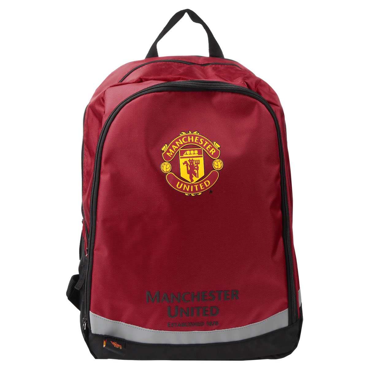 Рюкзак детский FC Manchester United, цвет: красныйMTBB-UT1-7042 Рюкзак детский FC Manchester United, цвет: красныйMTBB-UT1-7042Рюкзак FC Manchester United - это идеальная модель для учебы, занятий спортом или отдыха. Два вместительных отделения на молнии позволят рационально разместить школьные принадлежности или спортивную форму. Дополнительный фронтальный карман закрывается на молнию и предназначен для средних и мелких предметов. Спинка выполнена из поролона со специальной воздухообменной сеткой, обеспечивая максимальный комфорт. Увеличенная ширина лямок позволяет снизить нагрузку на надплечье, а регулируемая длина гарантирует, что рюкзак подойдет для любого роста. Светоотражающие элементы на лямках и корпусе рюкзака обеспечивают безопасность в темное время суток. Лаконичный и сдержанный дизайн рюкзака подчеркнет индивидуальность и порадует юных поклонников легендарного британского клуба своей функциональностью.