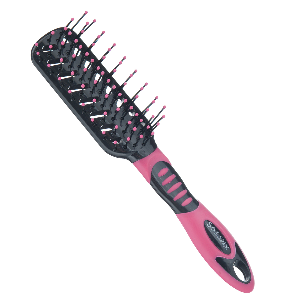 Salon Professional Расческа массажная. 335-18022RP, цвет: розовый335-18022RP розовый Salon Professional Расческа массажная. 335-18022RP, цвет: розовый335-18022RP розовыйМассажная расческа Salon Professional выполнена из термостойкого пластика с пластиковыми антистатическими зубцами и предназначена для расчесывания волос, массажа головы. Предназначена для расчесывания и сушки феном средних и длинных волос. Оригинальный и яркий дизайн подчеркнет вашу индивидуальность.