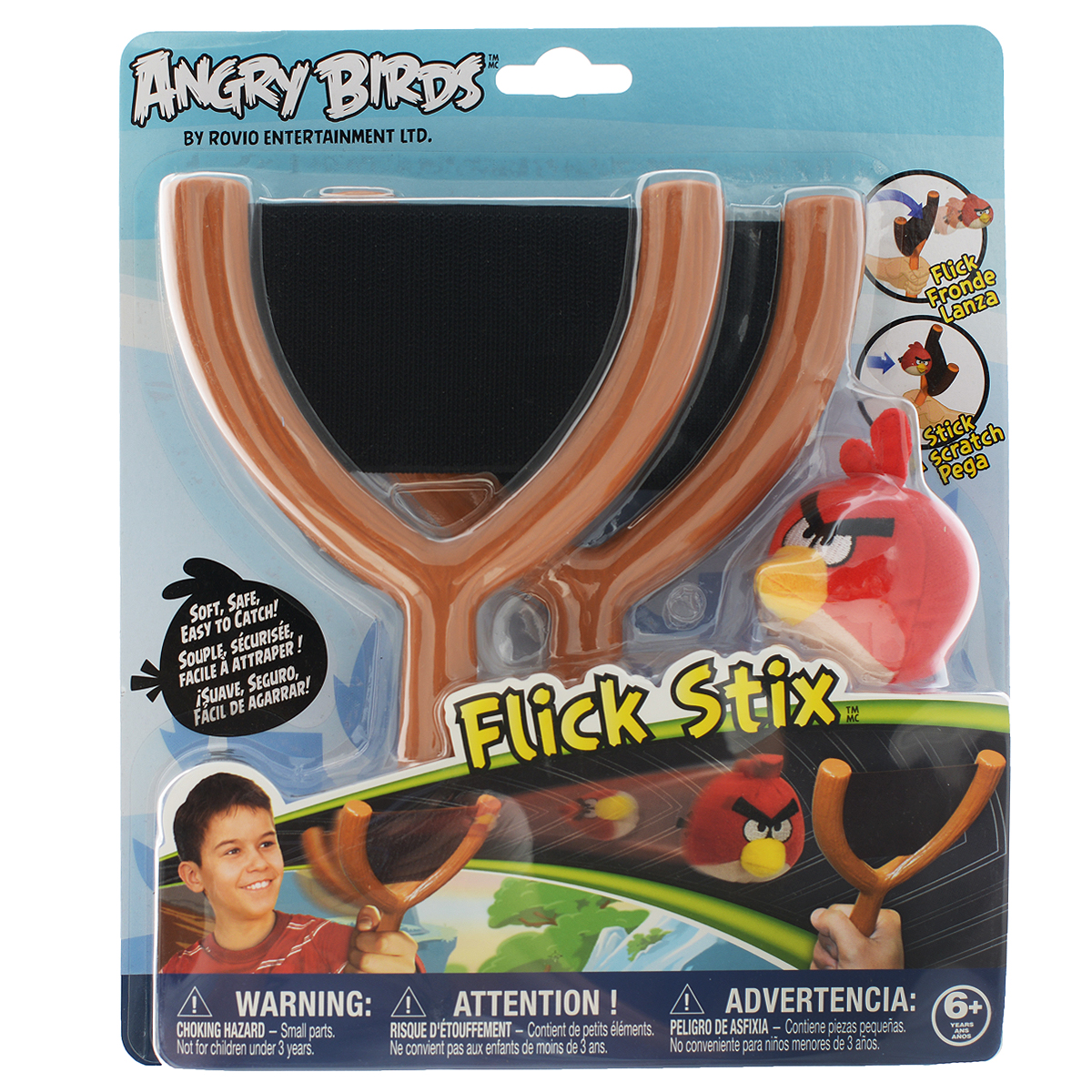 Игровой набор Angry Birds. Flick Stix, 3 предмета23702-0000006-00 Игровой набор Angry Birds. Flick Stix, 3 предмета23702-0000006-00Игровой набор Angry Birds. Flick Stix непременно порадует вашего ребенка и надолго займет его внимание. Набор включает в себя 2 рогатки-ракетки и мяч в виде сердитой птички из популярной игры Angry Birds. Зацепите птичку за рогатку, оттяните и отпустите. С помощью рогатки ребенок сможет без опасений стрелять мягким мячом по мишеням. Рогатки выполнены из безопасного и высококачественного пластика. С этим игровым набором ваш ребенок сможет натренировать ловкость и меткость. Порадуйте его таким замечательным подарком!