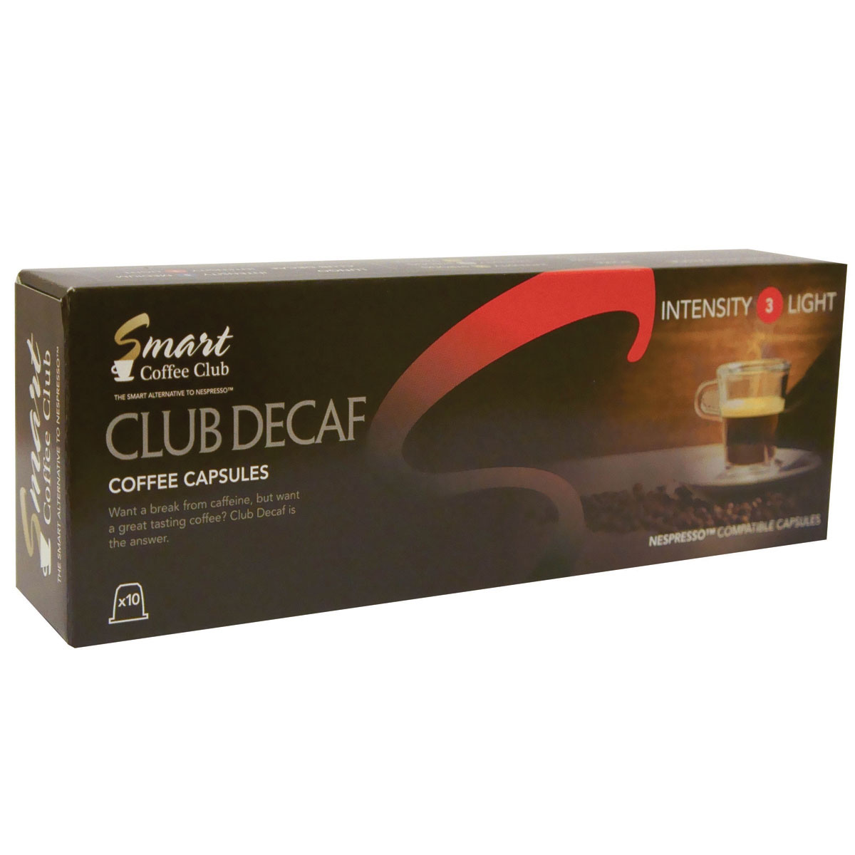 Smart Coffee Club Decaf кофе в капсулах5573063222122 Smart Coffee Club Decaf кофе в капсулах5573063222122Традиционный деликатный вкус слегка обжаренной арабики Smart Coffee Club Decaf поможет вам расслабиться и насладиться моментом. Специально разработанная смесь с пониженным содержанием кофеина приготовлена без малейшего ущерба для вкуса и аромата напитка.