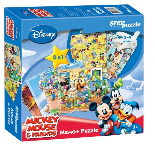 Игра DISNEY Микки Маус. Мемо-Puzzle76201 Игра DISNEY Микки Маус. Мемо-Puzzle76201Данная игра состоит из двух вариантов, направленных на развитие памяти, наблюдательности и внимания.