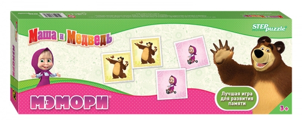 Step Puzzle Развивающая игра Маша и Медведь80207 Step Puzzle Развивающая игра Маша и Медведь80207Классическая игра мемори. Разложите карточки на стол картинками вниз. Открывая по две карты, соберите как можно больше пар с героями мультфильма Маша и Медведь. Игра способствует развитию памяти, внимания.