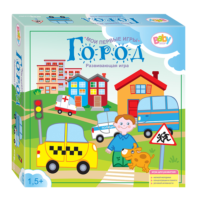 Step Puzzle Развивающая игра Город89804 Step Puzzle Развивающая игра Город89804Город - это 4 развивающих игры для детей в одной коробке. Направлены на формирование речи, памяти, воображения и мелкой моторики. Играя, ребенок получает, навык общения, и умения придерживаться правил.