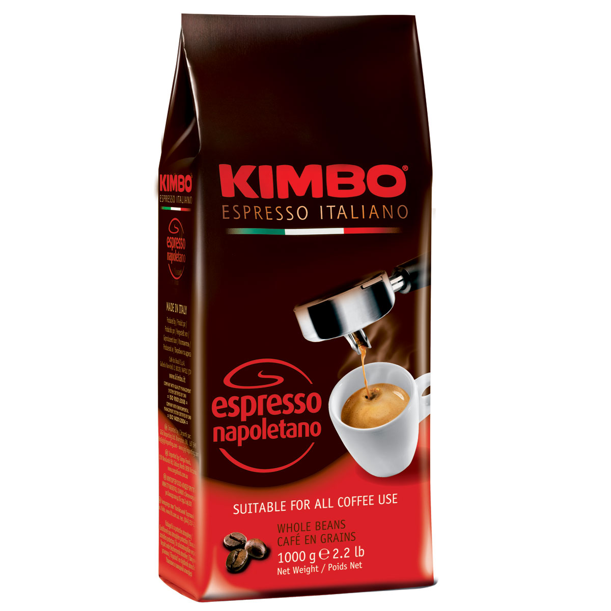 Kimbo Espresso Napoletano кофе в зернах, 1 кг8002200101688 Kimbo Espresso Napoletano кофе в зернах, 1 кг8002200101688Натуральный жареный кофе в зернах Kimbo Espresso Napoletano с интенсивным вкусом и богатым ароматом. Традиционная неаполитанская обжарка характеризуется густой пенкой. Идеально подходит для любителей крепкого эспрессо. Смесь содержит 90% арабики и 10% робусты.