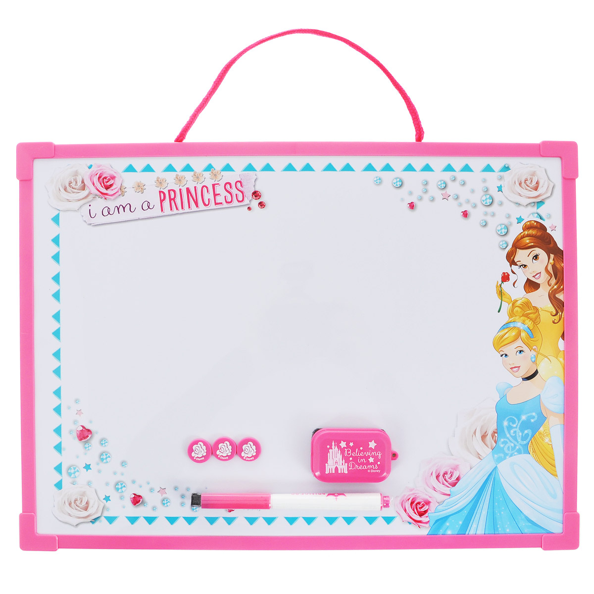 Доска для рисования Princess Пиши-стирай, цвет: розовый, белый. PRCB-US1-Z150098PRCB-US1-Z150098 Доска для рисования Princess Пиши-стирай, цвет: розовый, белый. PRCB-US1-Z150098PRCB-US1-Z150098Доска для рисования Princess Пиши-стирай на веревочке, на которой можно создавать различные картины бесконечно! Доска оборудована маркером с фетровым стирателем, губкой для стирания записей и тремя магнитами. Доска для рисования развивает моторику, воображение, концентрацию внимания, цветовое восприятие.