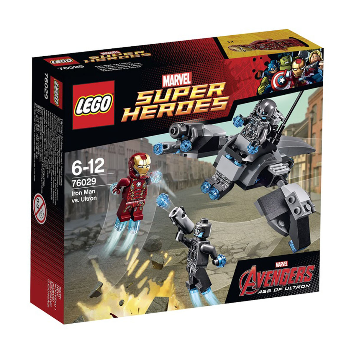 LEGO Super Heroes Конструктор Железный человек против Альтрона 7602976029 LEGO Super Heroes Конструктор Железный человек против Альтрона 7602976029Чтобы победить Железного Человека, солдаты-роботы Альтрона решили воспользоваться своим уникальным летательным аппаратом. Его корпус выполнен из серо-черных деталей с добавлением голубых элементов. Центральное место в конструкции отведено кабине пилота, предназначенной для одного офицера. Управляя самолётом, офицер разделяет своё туловище на две части, становясь единым целым с бортовым компьютером. За кабиной пилота спрятан небольшой держатель. Он может подниматься и надёжно фиксировать пилота в кабине. Отличительной особенностью боевого корабля Альтрона является конструкция двух симметричных крыльев. В режиме полёта они поднимаются, а во время посадки - превращаются в надёжные опоры. Также на каждом крыле есть специальное крепление для вооружённого солдата-робота. В набор входят 4 мини-фигурки с оружием и аксессуарами: Железный Человек, 1 офицер и 2 солдата Альтрона. Конструктор - это один из самых увлекательнейших и веселых способов времяпрепровождения. Ребенок сможет...