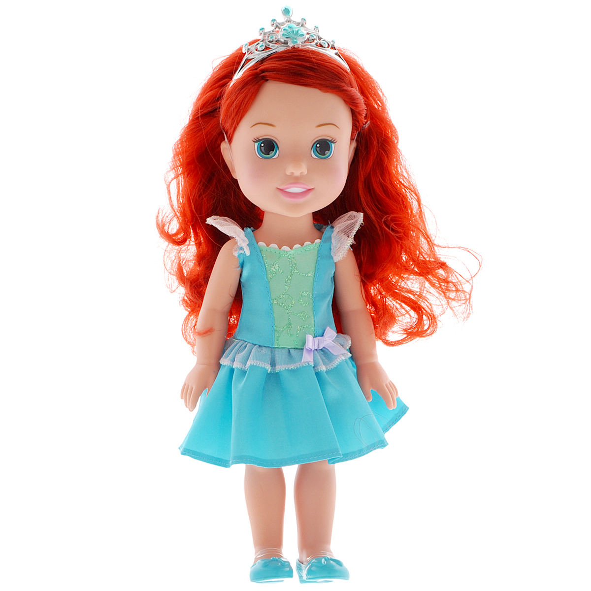 Disney Princess Кукла Малышка Ариэль цвет платья голубой751170 Disney Princess Кукла Малышка Ариэль цвет платья голубой751170Кукла Disney Princess Малышка Ариэль - это прекрасная принцесса, которая обязательно понравится вашей дочурке. Туловище куклы выполнено из высококачественного пластика; голова, ручки и ножки подвижны. Принцесса одета в красивое платье, оформленное блестками и кружевами. На ножках туфельки. Кукла имеет длинные шелковистые волосы, которые можно заплетать в различные прически. На голове - королевская тиара. Такая куколка очарует вас и вашу дочурку с первого взгляда! Ваша малышка с удовольствием будет играть с принцессой, проигрывая сюжеты из мультфильма или придумывая различные истории. Порадуйте свою дочурку таким замечательным подарком!