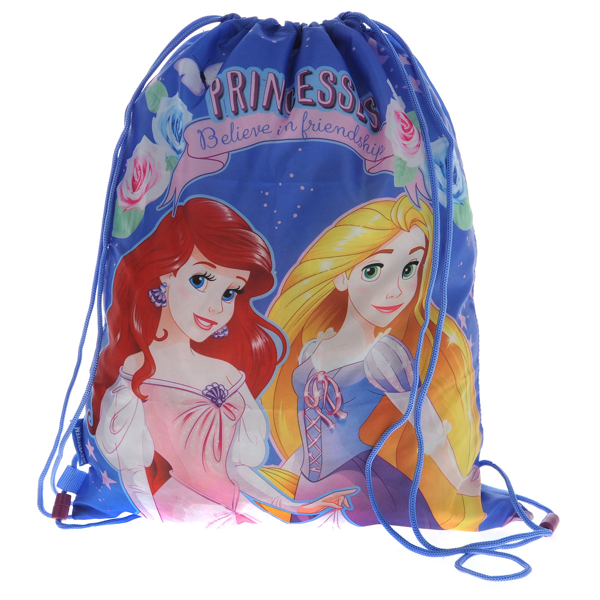 Disney Princess Сумка-рюкзак для обуви Princess цвет сиреневый PRCB-MT1-883PRCB-MT1-883 Disney Princess Сумка-рюкзак для обуви Princess цвет сиреневый PRCB-MT1-883PRCB-MT1-883Сумка для сменной обуви Princess идеально подходит как для хранения, так и для переноски сменной обуви и одежды. Сумка выполнена из прочного водонепроницаемого полиэстера и содержит одно вместительное отделение, затягивающееся с помощью текстильных шнурков. Шнурки фиксируются в нижней части сумки, благодаря чему ее можно носить за спиной как рюкзак. Оформлено изделие изображениями любимых героев. Ваш ребенок с радостью будет ходить с таким аксессуаром в школу.