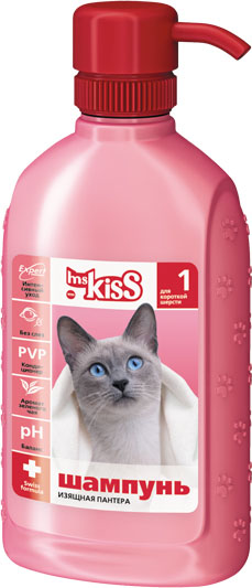 Шампунь-кондиционер для короткоошерстных кошек Ms.Kiss Изящная пантера, 200 мл