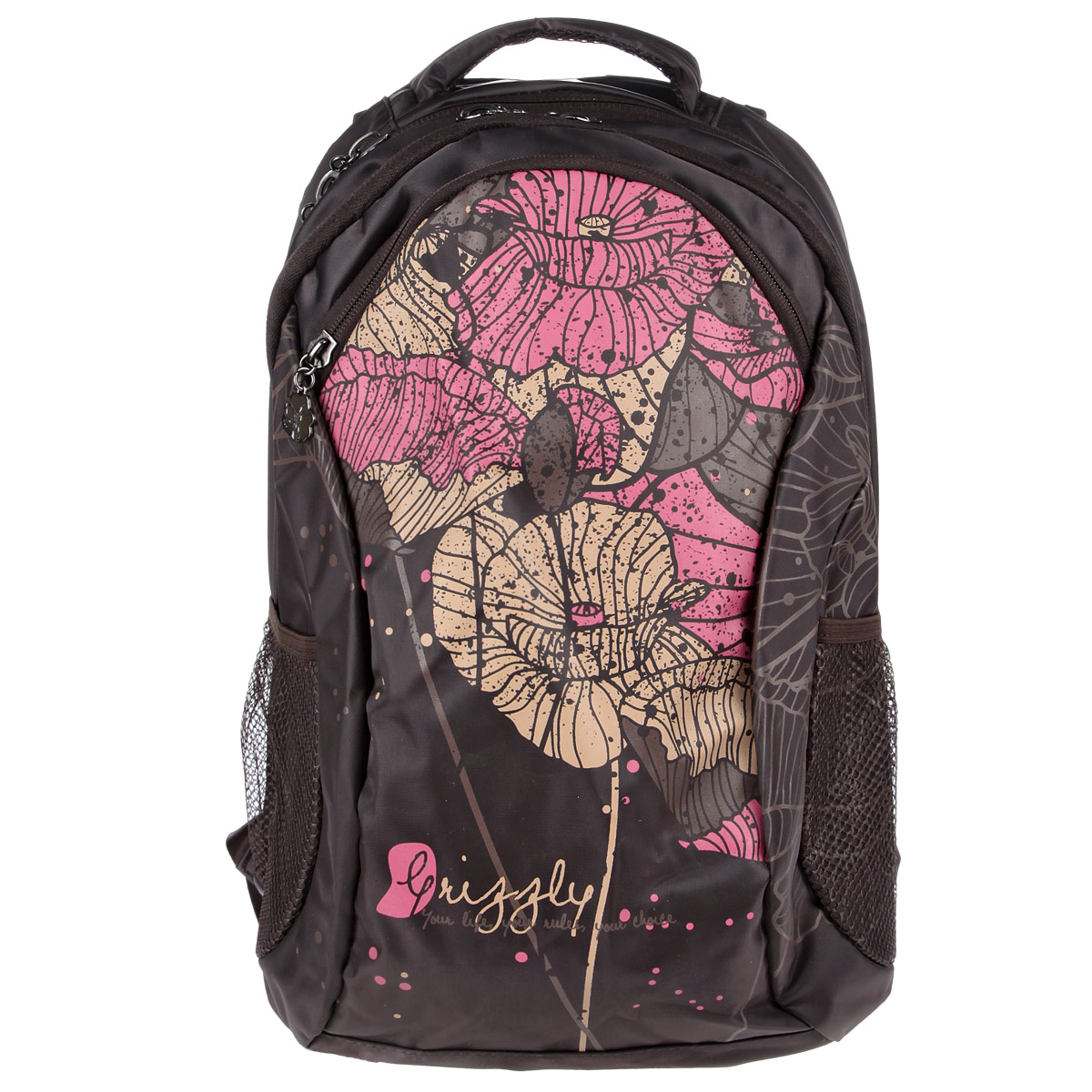 Рюкзак детский Grizzly, цвет: коричневый. RD-531-1RD-531-1/1 Рюкзак детский Grizzly, цвет: коричневый. RD-531-1RD-531-1/1Рюкзак женский с двумя отделениями, с передним карманом на молнии, боковыми карманами из сетки, внутренним карманом-пеналом, с жесткой спинкой с мягкими вставками, укрепленными лямками, ручкой для переноски