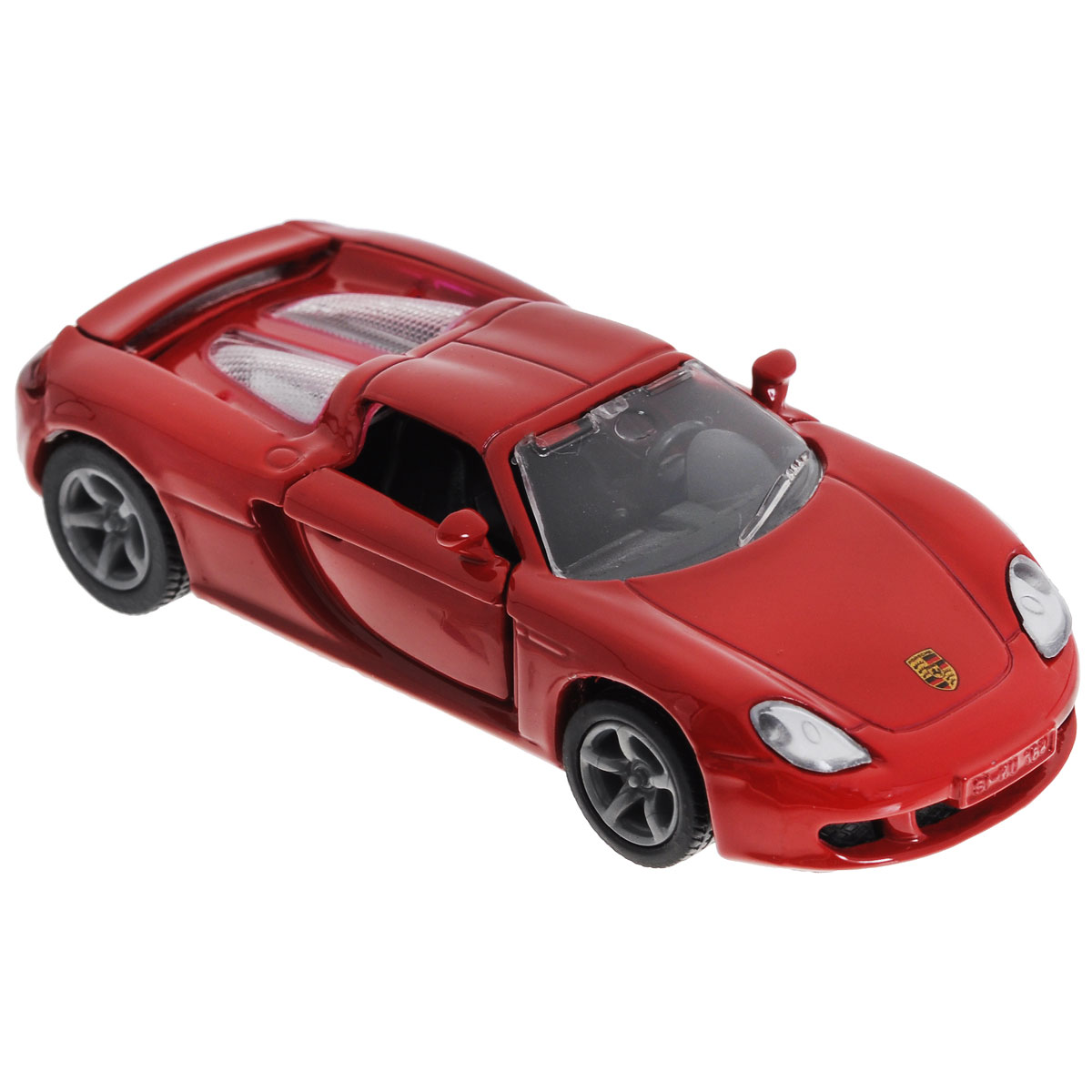 Siku Модель автомобиля Porsche Carrera GTGT 1001_красный Siku Модель автомобиля Porsche Carrera GTGT 1001_красныйКоллекционная модель Siku Porsche Carrera GT выполнена в виде точной копии одноименного автомобиля фирмы Porsche. Такая модель понравится не только ребенку, но и взрослому коллекционеру, и приятно удивит вас высочайшим качеством исполнения. Модель выполнена из металла с элементами из пластика; прорезиненные колеса крутятся. Передние двери машинки открываются. Отличный подарок для любителей автомобилей!