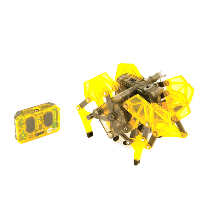 Микро-робот Hexbug Strandbeest, цвет: желтый477-2825_5 Микро-робот Hexbug Strandbeest, цвет: желтый477-2825_5Микро-робот Hexbug Strandbeest - необычная, удивительной формы конструкция, имеющая 4 пары ног. Вдохновение на создание этого микро-робота пришло от голландского физика, а теперь художника Тео Янсена. Strandbeest управляется при помощи пульта. При нажатии правой кнопки, будут двигаться 4 правые ноги, при нажатии левой - 4 левые ноги. Благодаря такому строению, микро-робот способен плавно двигаться в любую сторону, а также совершать развороты на 360°. Микро-робот работает от 5 батареек типа AG13, три для Strandbeest, две для пульта управления (батарейки входят в комплект). Гарантия: 15 дней.
