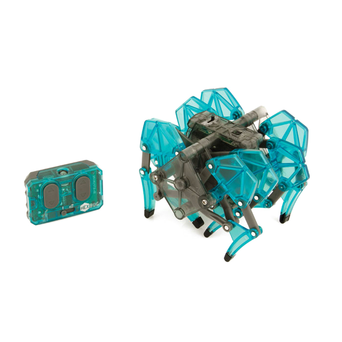 Микро-робот Hexbug Strandbeest, цвет: бирюзовый477-2825_4 Микро-робот Hexbug Strandbeest, цвет: бирюзовый477-2825_4Микро-робот Hexbug Strandbeest - необычная, удивительной формы конструкция, имеющая 4 пары ног. Вдохновение на создание этого микро-робота пришло от голландского физика, а теперь художника Тео Янсена. Strandbeest управляется при помощи пульта. При нажатии правой кнопки, будут двигаться 4 правые ноги, при нажатии левой - 4 левые ноги. Благодаря такому строению, микро-робот способен плавно двигаться в любую сторону, а также совершать развороты на 360°. Микро-робот работает от 5 батареек типа AG13, три для Strandbeest, две для пульта управления (батарейки входят в комплект). Гарантия: 15 дней.