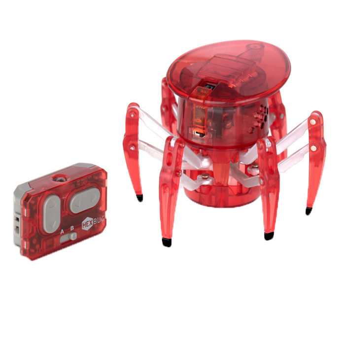 Микро-робот Hexbug Spider, цвет: темно-красный451-1652_4 Микро-робот Hexbug Spider, цвет: темно-красный451-1652_4Микро-робот Hexbug Spider - самый крупный представитель семейства Hexbug. Может перемещаться в любую сторону, двигается изящно и быстро. Красный светодиодный глаз, расположенный на вращающейся на 360° голове микро-робота, указывает направление его движения. С помощью двухканального пульта дистанционного управления вы сможете одновременно управлять двумя роботами-пауками. Внутреннюю конструкцию микро-робота можно просматривать благодаря прозрачному корпусу из прочного пластика. Hexbug Spider работает от 5 батареек типа AG13, три для самого микро-робота, две для пульта управления (батарейки входят в комплект). Гарантия: 15 дней.