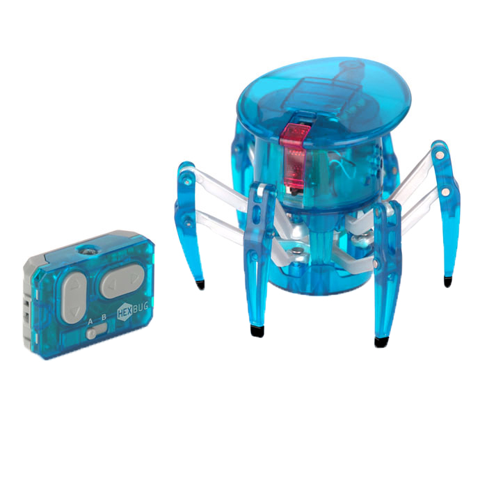 Микро-робот Hexbug Spider, цвет: голубой451-1652_5 Микро-робот Hexbug Spider, цвет: голубой451-1652_5Микро-робот Hexbug Spider - самый крупный представитель семейства Hexbug. Может перемещаться в любую сторону, двигается изящно и быстро. Красный светодиодный глаз, расположенный на вращающейся на 360° голове микро-робота, указывает направление его движения. С помощью двухканального пульта дистанционного управления вы сможете одновременно управлять двумя роботами-пауками. Внутреннюю конструкцию микро-робота можно просматривать благодаря прозрачному корпусу из прочного пластика. Hexbug Spider работает от 5 батареек типа AG13, три для самого микро-робота, две для пульта управления (батарейки входят в комплект). Гарантия: 15 дней.