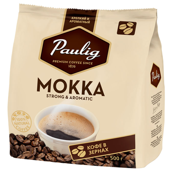 Paulig Mokka кофе в зернах, 500 г16670 Paulig Mokka кофе в зернах, 500 г16670Крепкий и ароматный кофе, разработанный с учетом предпочтений российского потребителя. Крепкий кофе на каждый день, с выраженным бодрящим эффектом. Продолжительное послевкусие и неизменное качество гарантируют наслаждение каждой чашкой кофе.