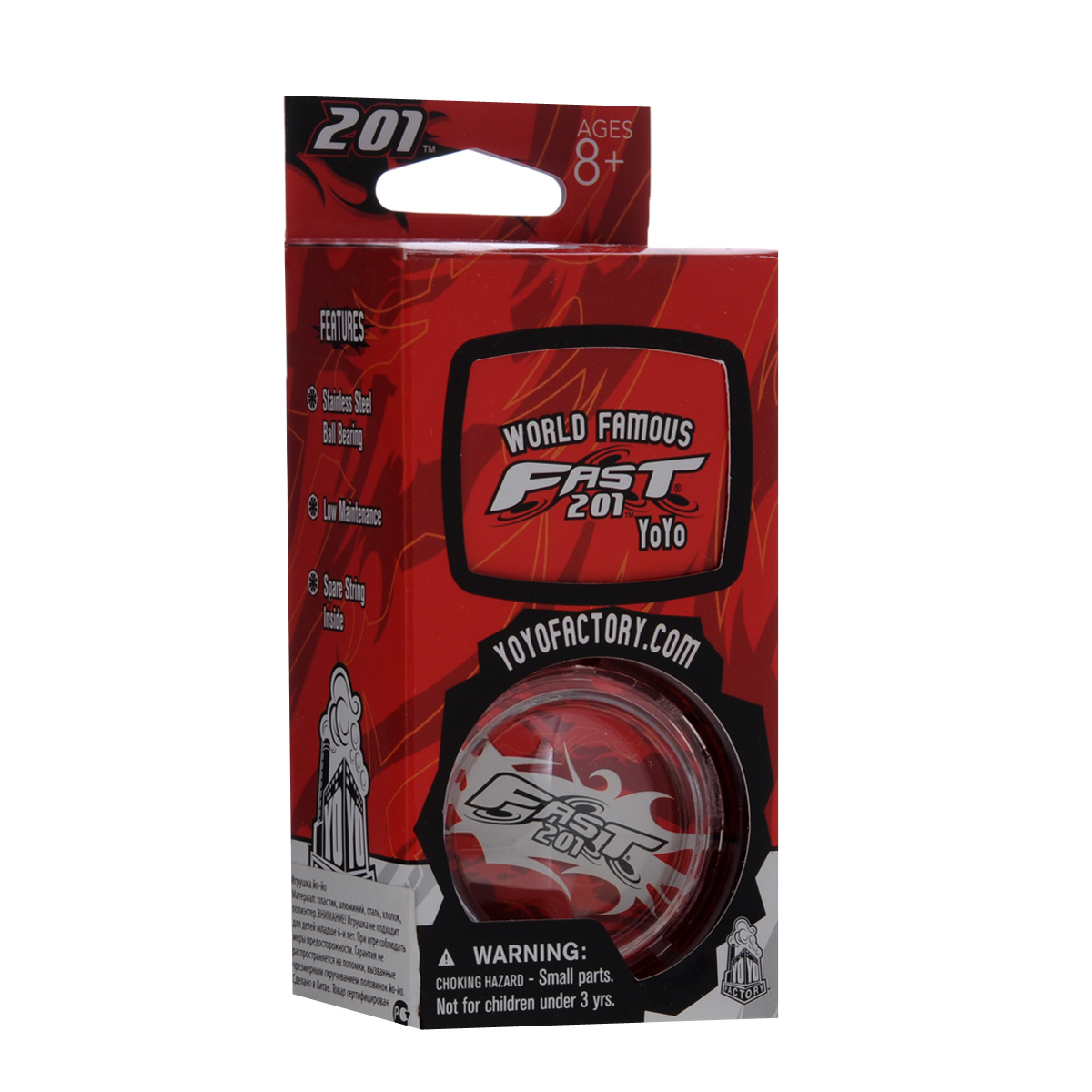 Йо-йо YoYoFactory F.A.S.T. 201, цвет: красныйFAST 201_красный Йо-йо YoYoFactory F.A.S.T. 201, цвет: красныйFAST 201_красныйЙо-йо YoYoFactory F.A.S.T. 201 - это йо-йо с шариковым подшипником из нержавеющей стали и корпусом из прочного поликарбоната. Йо-йо позволяет регулировать его отклик в зависимости от вашего желания и умения делать трюки, подходит как для быстрой, так и для плавной, размеренной игры. На веревке сидит великолепно, а игра с ним одно удовольствие! Йо-йо - это игрушка, состоящая из двух симметричных половинок соединенных осью, к которой прикреплена веревка. Современный йо-йо значительно отличается от тех, к которым многие привыкли. Сейчас йо-йо - это такая же часть молодежной культуры как скейт, ВМХ или сноуборд. Йо-йо популярно во многих странах мира, таких как Россия, США и Япония. Ежегодно во всем мире проходят различные чемпионаты по игре с йо-йо, в том числе и Чемпионат России, в котором собираются лучшие игроки со всей страны. Товар сертифицирован. Рекомендовано детям старше трех лет.