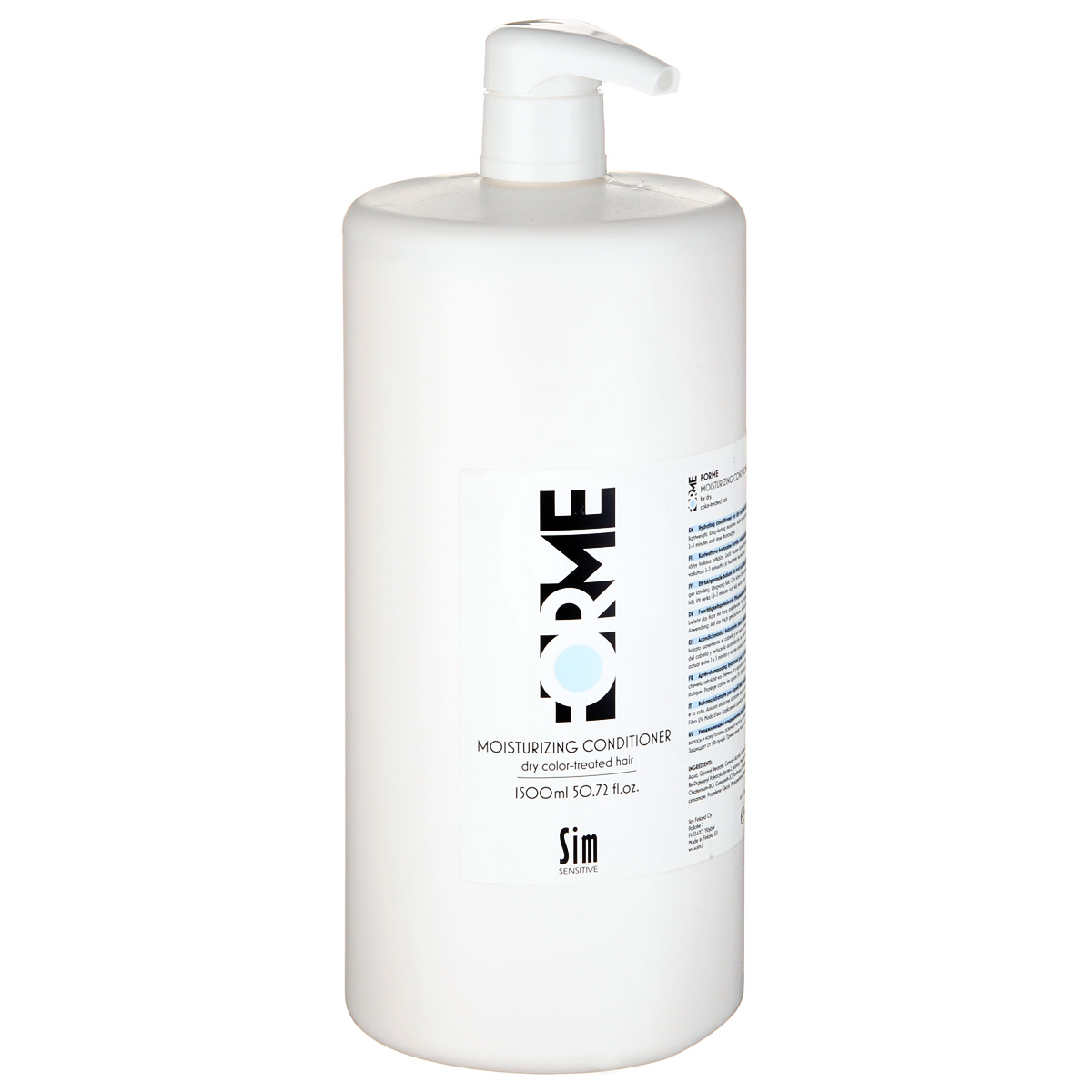 SIM SENSITIVE Увлажняющий бальзам для волос FORME Moisturizing Conditioner, 1500мл5344 SIM SENSITIVE Увлажняющий бальзам для волос FORME Moisturizing Conditioner, 1500мл5344Увлажняющий кондиционер для сухих и окрашенных волос. Разработан для восстановления сухих и окрашенных волос. Успокаивающий экстракт клевера мягко восстанавливает и увлажняет волосы и кожу головы, освежает волосы, надолго насыщая их влагой без утяжеления. Облегчает укладку и уменьшает статическое электричество. Защищает от УФ-лучей. Кондиционер Forme Moisturizing - незаменимая пара к шампуню. Он глубоко питает стержень волоса и повышает его эластичность за счет натурального компонента - экстракта цветов красного клевера. При регулярном применении кондиционера улучшается качество и рост волос. Волосы становятся шелковистыми и не электризуются.
