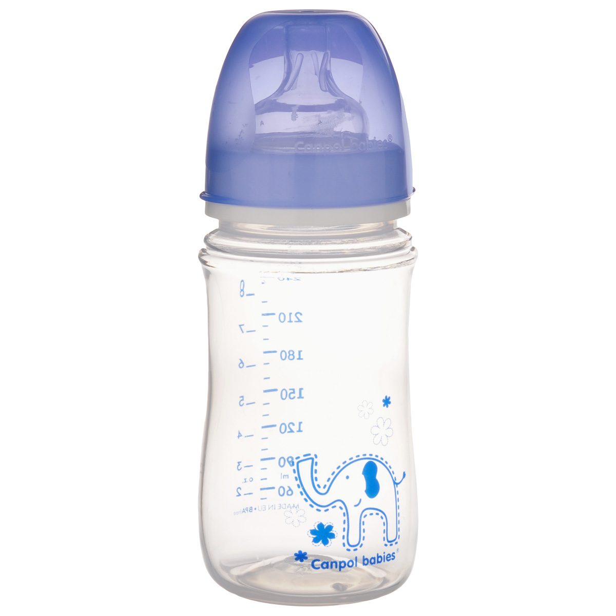 Бутылочка антиколиковая Canpol Babies Easy Start, цвет: синий, 240 мл35/206_фиолетовый Бутылочка антиколиковая Canpol Babies Easy Start, цвет: синий, 240 мл35/206_фиолетовыйБутылочка для кормления Canpol Babies Easy Start разработана специально, чтобы предоставить возможность сочетать грудное вскармливание и кормление из бутылочки, предотвратить появление колик. Бутылочка оснащена соской с системой вентиляции, препятствующей появлению колик. Соска напоминает по форме материнскую грудь. Крышка плотно закрывает соску, предохраняя ее от повреждения. Широкое горлышко и удобная мерная шкала позволяют быстро и точно подготовить необходимое количество пищи. Бутылочка выполнена в ярких цветах и оформлена красочным изображением очаровательного животного.