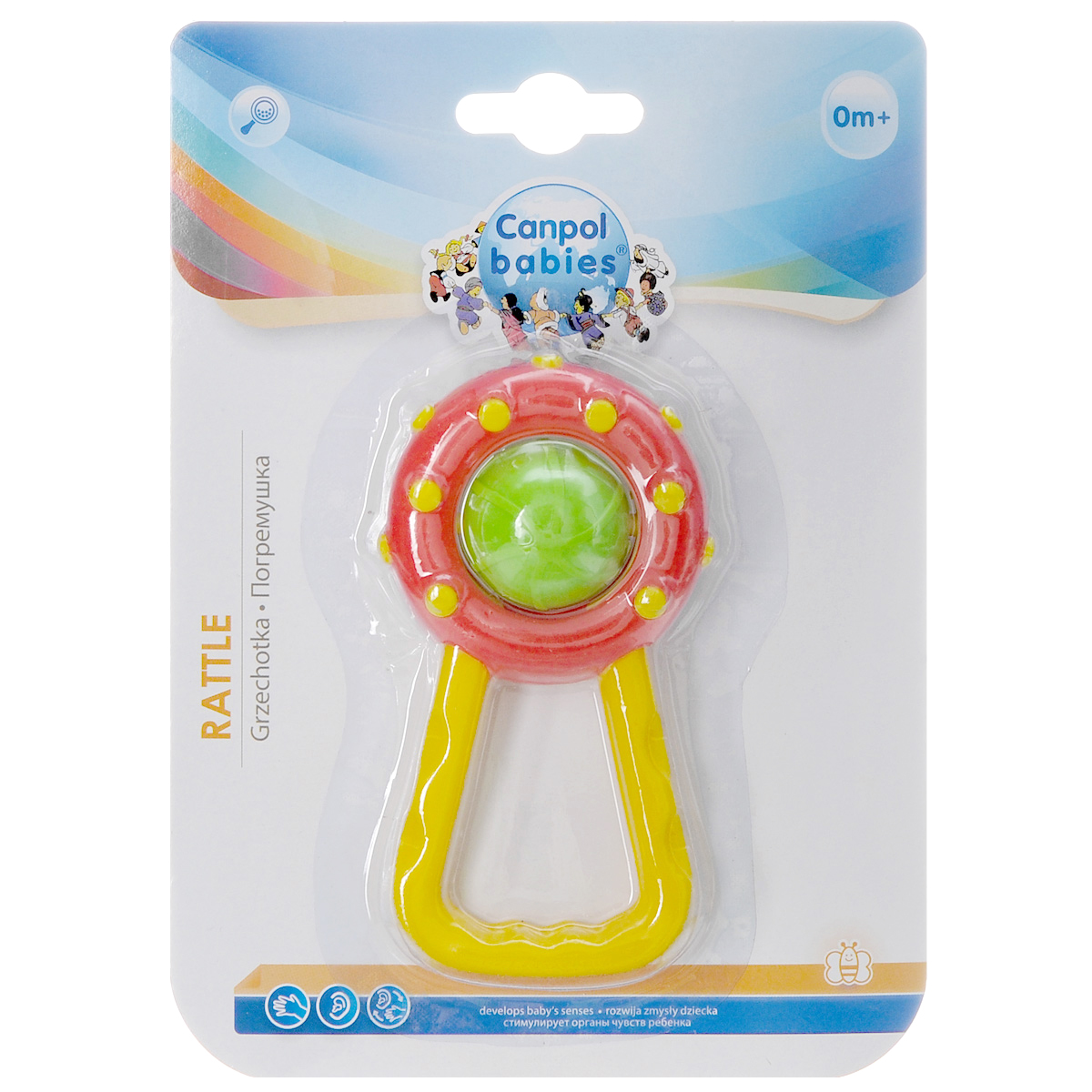Погремушка Canpol Babies, цвет: желтый, красный. 2/8042/804_желтый/красный Погремушка Canpol Babies, цвет: желтый, красный. 2/8042/804_желтый/красныйЯркая игрушка-погремушка Canpol не оставит вашего малыша равнодушным и не позволит ему скучать! Игрушка представляет собой кольцо с вращающимся непрозрачным шаром, внутри которого расположены маленькие шарики, выполняющие роль погремушки. Удобная форма ручки погремушки позволит малышу с легкостью взять и держать ее. Яркие цвета игрушки направлены на развитие мыслительной деятельности, цветовосприятия, тактильных ощущений и мелкой моторики рук ребенка, а элемент погремушки способствует развитию слуха.