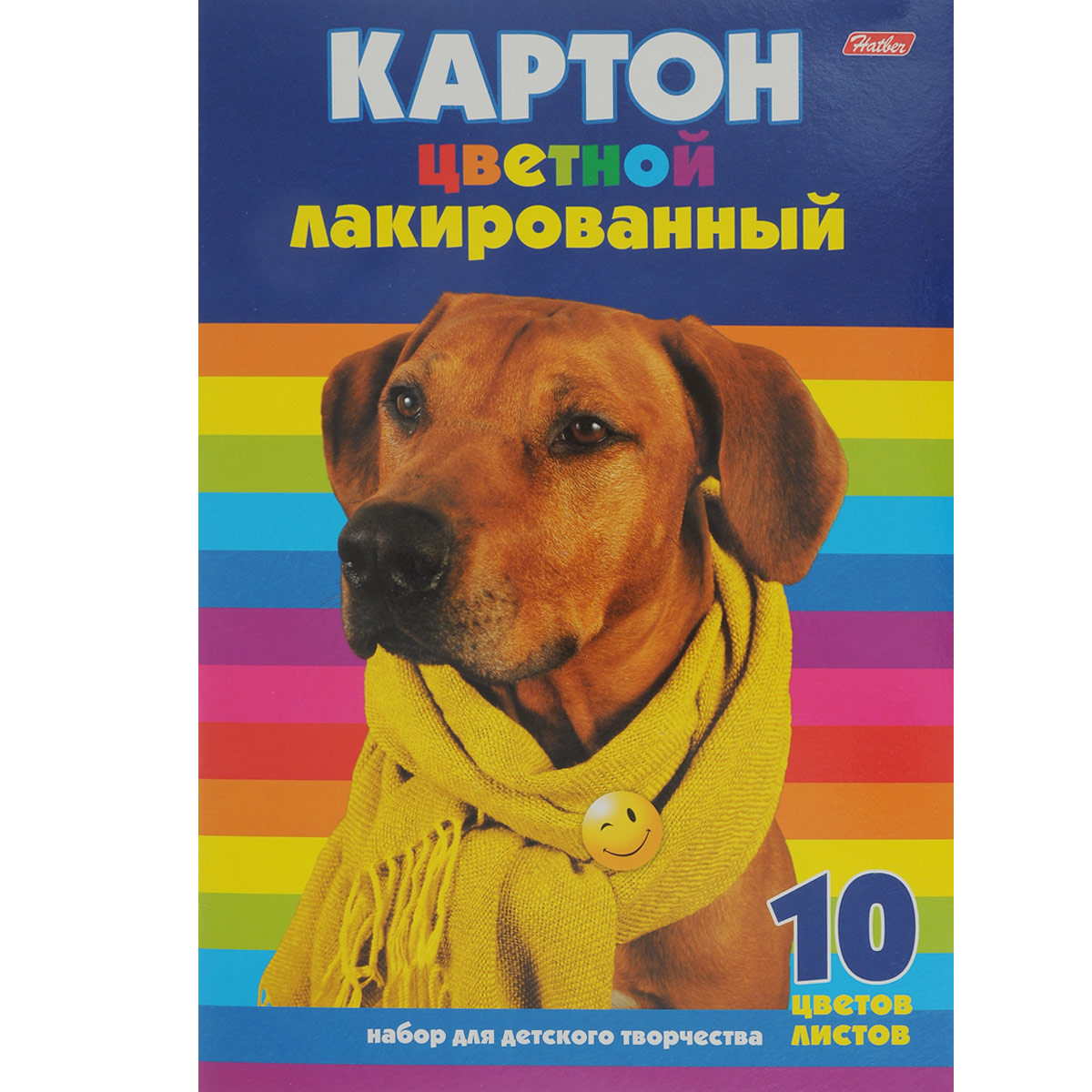 Картон цветной Hatber лакированный, 10 цв, формат А410Кц4_14036 Картон цветной Hatber лакированный, 10 цв, формат А410Кц4_14036Картон цветной Hatber позволит создавать всевозможные аппликации и поделки. Набор включает 10 листов одностороннего цветного картона формата А4. Цвета: желтый, красный, оранжевый, зеленый, голубой, серебренный, золотистый, коричневый, синий, желтый, черный. Создание поделок из цветного картона позволяет ребенку развивать творческие способности, кроме того, это увлекательный досуг. Картон упакован в картонную папку с изображением милой собачки.