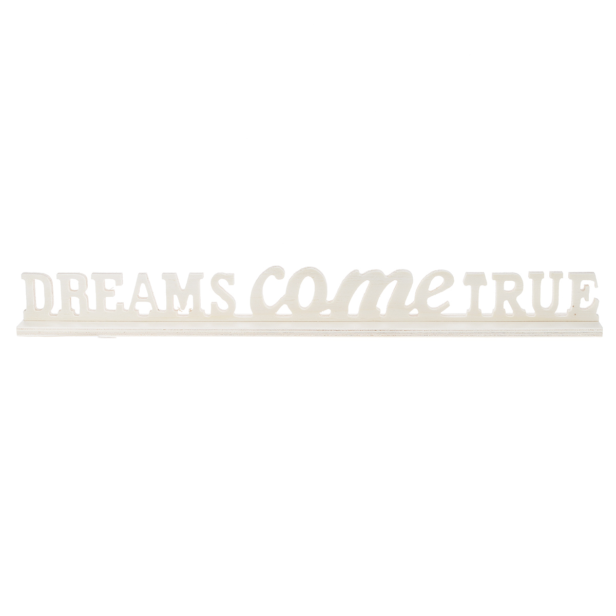 Заготовка для декупажа ScrapBerrys Dreams Come True, 40 см х 4 см х 4,5 смSCB350166 Заготовка для декупажа ScrapBerrys Dreams Come True, 40 см х 4 см х 4,5 смSCB350166Заготовка ScrapBerrys Надпись Dreams come true изготовлена из фанеры и предназначена для занятий декупажом. Она является хорошим объектом для вашего творчества и прекрасным подарком для юных художников, так как фанера отлично подходит для оформления красками. Заготовка имеет широкую подставку. Декупаж - техника декорирования различных предметов, основанная на присоединении рисунка, картины или орнамента (обычного вырезанного) к предмету и покрытии полученной композиции лаком ради эффектности, сохранности и долговечности. Размер подставки: 40 см х 4 см х 0,6 см. Размер надписи: 40 см х 4 см х 0,6 см.