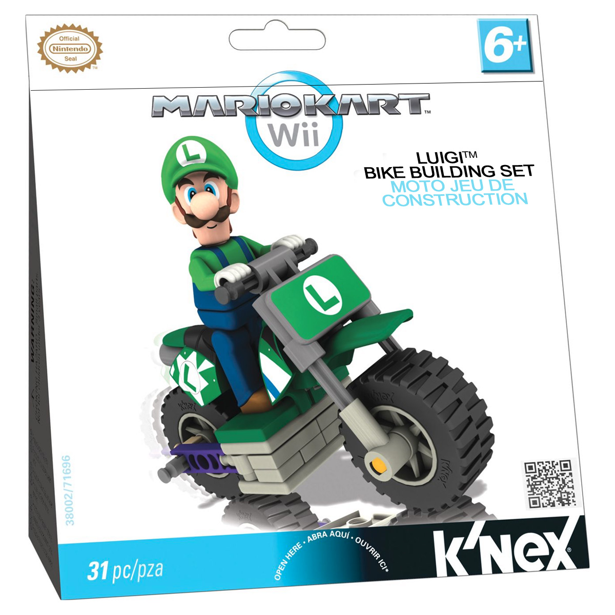 KNEX Конструктор Транспорт Mario цвет зеленый38002/T71696 KNEX Конструктор Транспорт Mario цвет зеленый38002/T71696Конструктор Транспорт Mario понравится всем поклонникам видеоигры от компании Nintendo. В комплект входит 31 элемент конструктора, включая фигурку любимого героя. С помощью элементов конструктора ребенок сможет собрать мотоцикл и фигурку Луиджи.