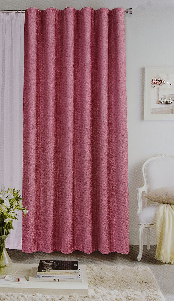 Штора готовая Garden, на ленте, цвет: малиновый, размер 200*260 см. С 535823 V11С 535823 V11 Штора готовая Garden, на ленте, цвет: малиновый, размер 200*260 см. С 535823 V11С 535823 V11Готовая портьерная штора Garden выполнена из шинила (100% полиэстера). Материал плотный и мягкий на ощупь. Оригинальная текстура ткани и спокойная цветовая гамма привлекут к себе внимание и органично впишутся в интерьер помещения. Эта штора будет долгое время радовать вас и вашу семью! Штора крепится на карниз при помощи ленты, которая поможет красиво и равномерно задрапировать верх. Стирка при температуре 30°С.
