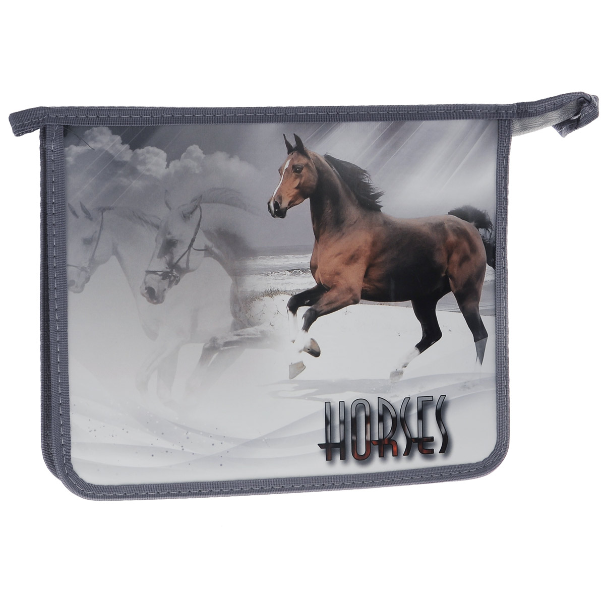 Action! Папка для тетрадей Horses цвет серыйAFZA5-4 Action! Папка для тетрадей Horses цвет серыйAFZA5-4Папка для тетрадей Action Лошади с матовой ламинацией - это удобный и функциональный инструмент, который идеально подойдет для хранения различных бумаг формата А5, а также школьных тетрадей и письменных принадлежностей. Папка изготовлена из прочного пластика и надежно закрывается на застежку-молнию. Лицевая сторона папки оформлена красочным изображением лошади. Практичная в использовании папка надежно сохранит ваши бумаги и сбережет их от повреждений, пыли и влаги. Формат А5.