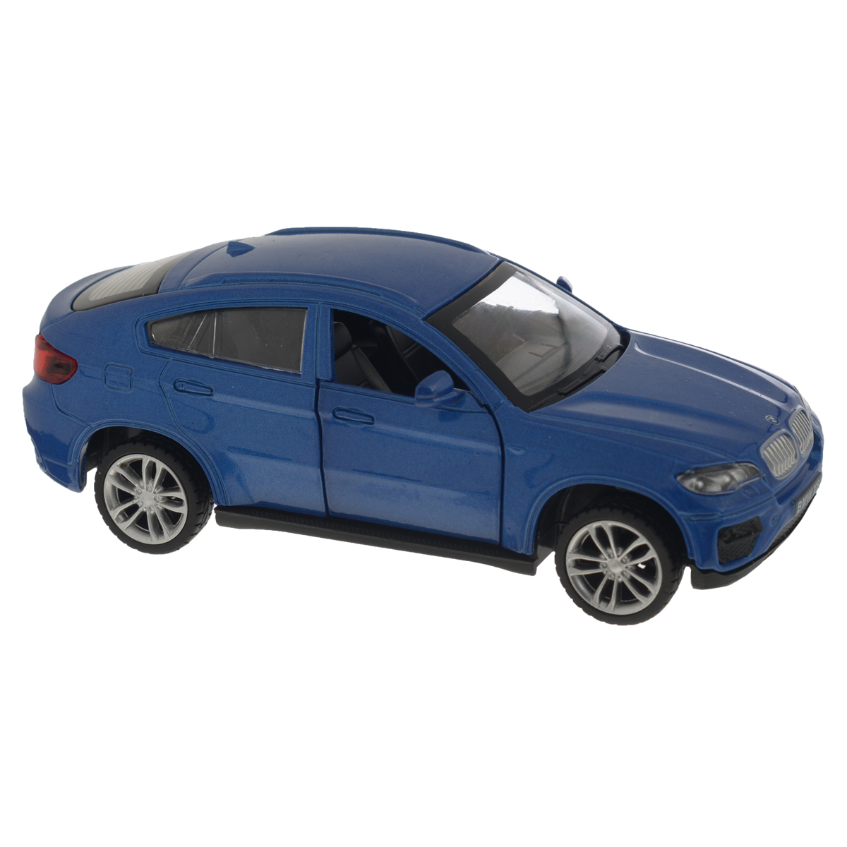 MSZ Модель автомобиля BMW X6 цвет синий67313B MSZ Модель автомобиля BMW X6 цвет синий67313BСтильная инерционная модель автомобиля MSZ BMW X6, изготовленная из высококачественного металла и пластика, привлечет к себе внимание не только детей, но и взрослых. Модель является точной уменьшенной копией известного автомобиля BMW X6. Игрушечная модель оснащена литым металлическим корпусом, лобовым, задним и боковыми стеклами. Колеса выполнены из резины и вращаются. Открываются передние двери, руль не вращается, салон детализирован. Игрушка оснащена инерционным ходом. Машинку необходимо отвести назад, затем отпустить - и она быстро поедет вперед. Прорезиненные колеса обеспечивают надежное сцепление с любой поверхностью пола. Ваш ребенок будет часами играть с этой машинкой, придумывая различные истории. Порадуйте его таким замечательным подарком!