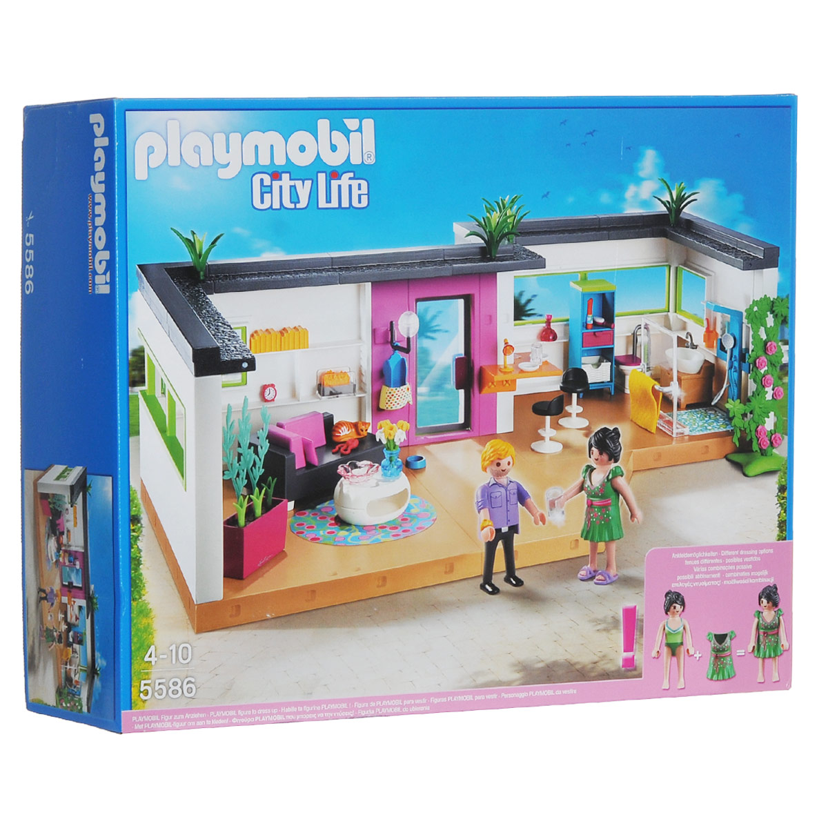 Playmobil Игровой набор Номер для гостей5586 Playmobil Игровой набор Номер для гостей5586Игровой набор Playmobil Номер для гостей обязательно понравится вашему ребенку. Он выполнен из безопасного пластика и включает фигурки мужчины и женщины, элементы для сборки уютной комнаты со всем необходимым, элементы интерьера и другие аксессуары для игры. Гости почувствуют себя как дома, ведь и их номере есть гостиная с уютным диваном, ванная с душем и даже небольшая кухня с микроволновой печью, не говоря уже о множестве приятных мелочей. У фигурок подвижные части тела; в руках они могут удерживать предметы. Ваш ребенок с удовольствием будет играть с набором, придумывая веселые истории. Рекомендуемый возраст: от 4 до 10 лет.